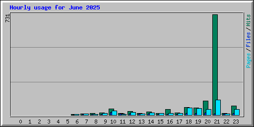 Hourly usage for June 2025
