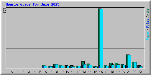 Hourly usage for July 2025